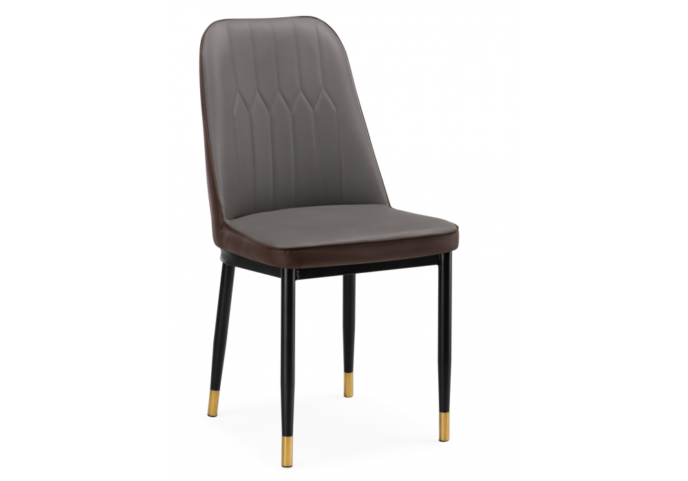 Стул на металлокаркасе Flor gray / brown / black