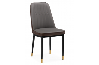 Стул на металлокаркасе Flor gray / brown / black