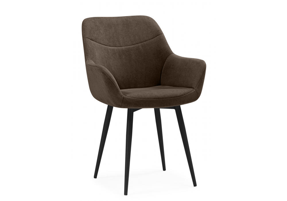 Стул на металлокаркасе Флюид коричневый (glory 08) / черный