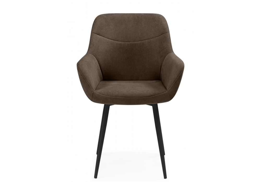 Стул на металлокаркасе Флюид коричневый (glory 08) / черный