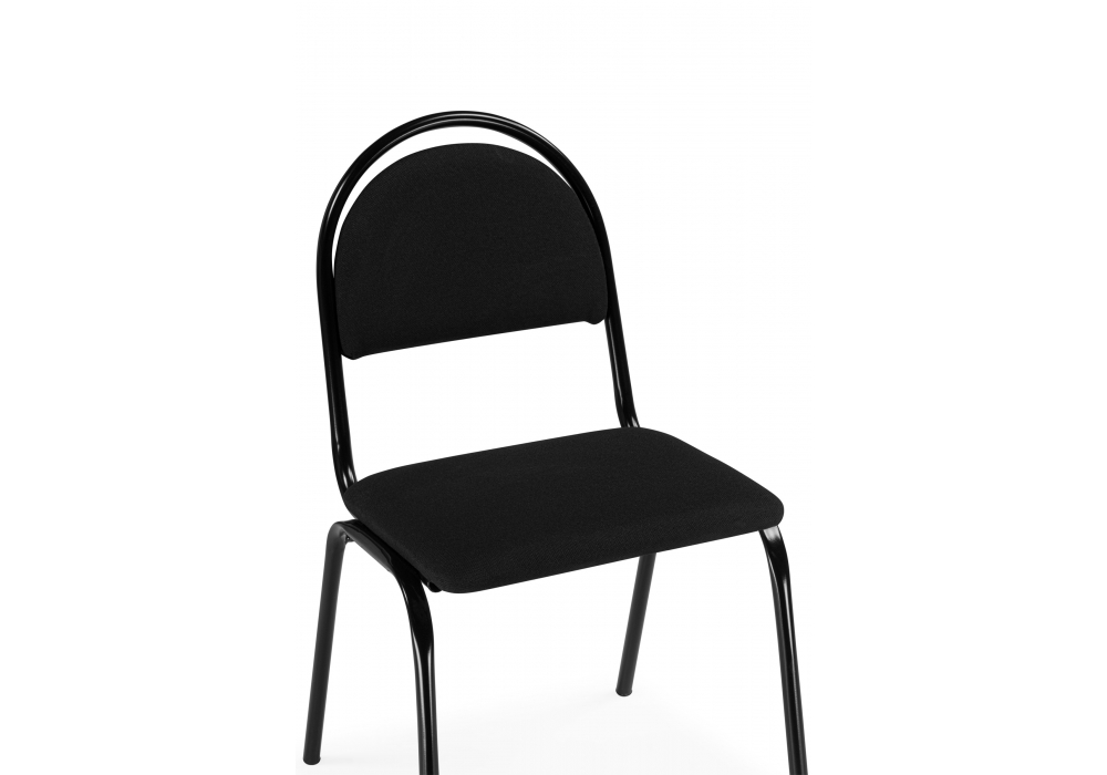 Стул на металлокаркасе Гумер ткань черный / черный глянец