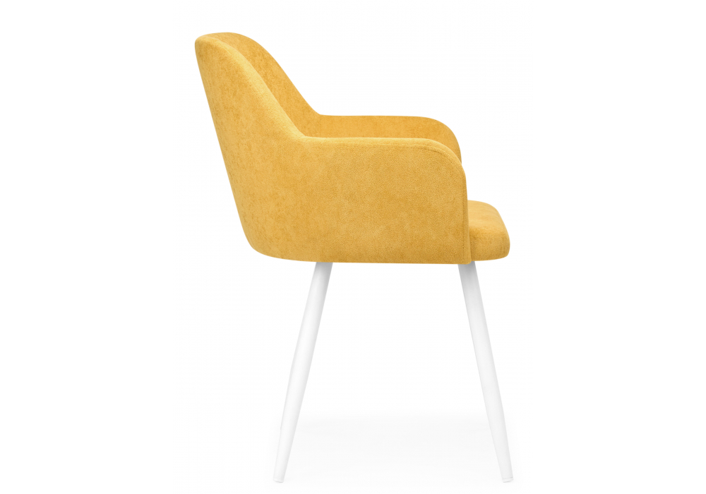 Стул на металлокаркасе Инфини 360 горчичный (ocean 016) / белый