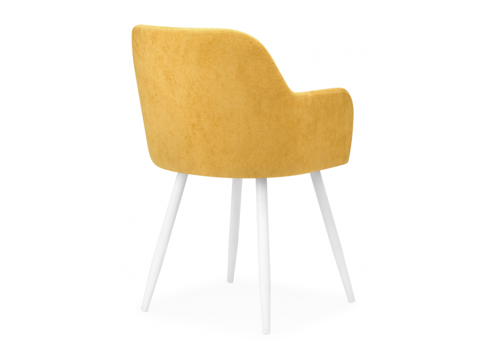 Стул на металлокаркасе Инфини 360 горчичный (ocean 016) / белый