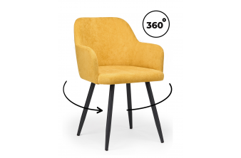 Стул на металлокаркасе Инфини 360 горчичный (ocean 016) / черный