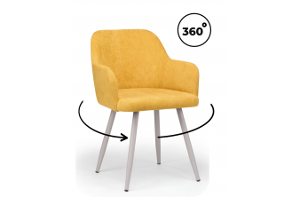 Стул на металлокаркасе Инфини 360 горчичный (ocean 016) / серый