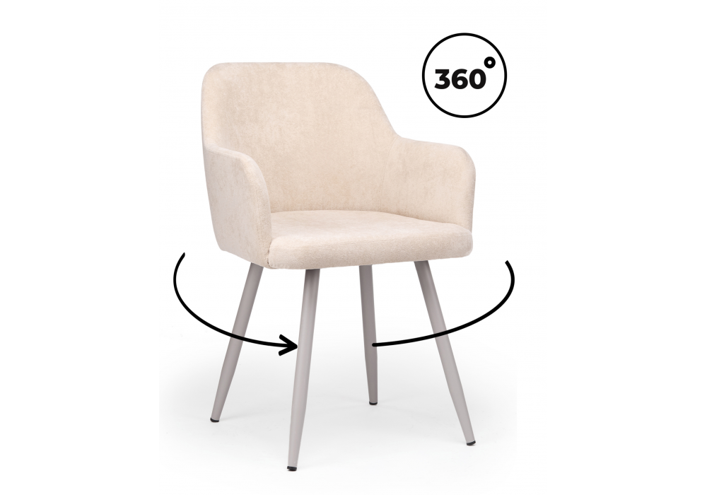 Стул на металлокаркасе Инфини 360 латте (ocean 003) / серый