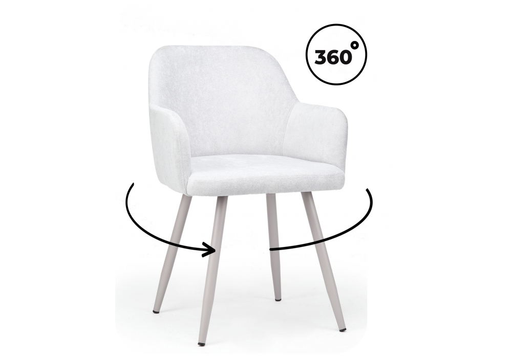 Стул на металлокаркасе Инфини 360 светло-серый (ocean 021) / серый