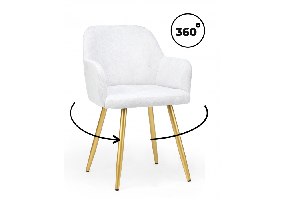 Стул на металлокаркасе Инфини 360 светло-серый (ocean 021) / золотой