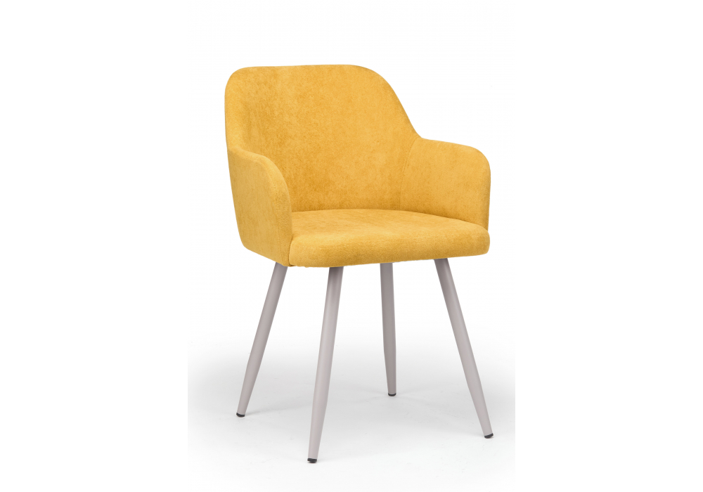 Стул на металлокаркасе Инфини горчичный (ocean 016) / серый