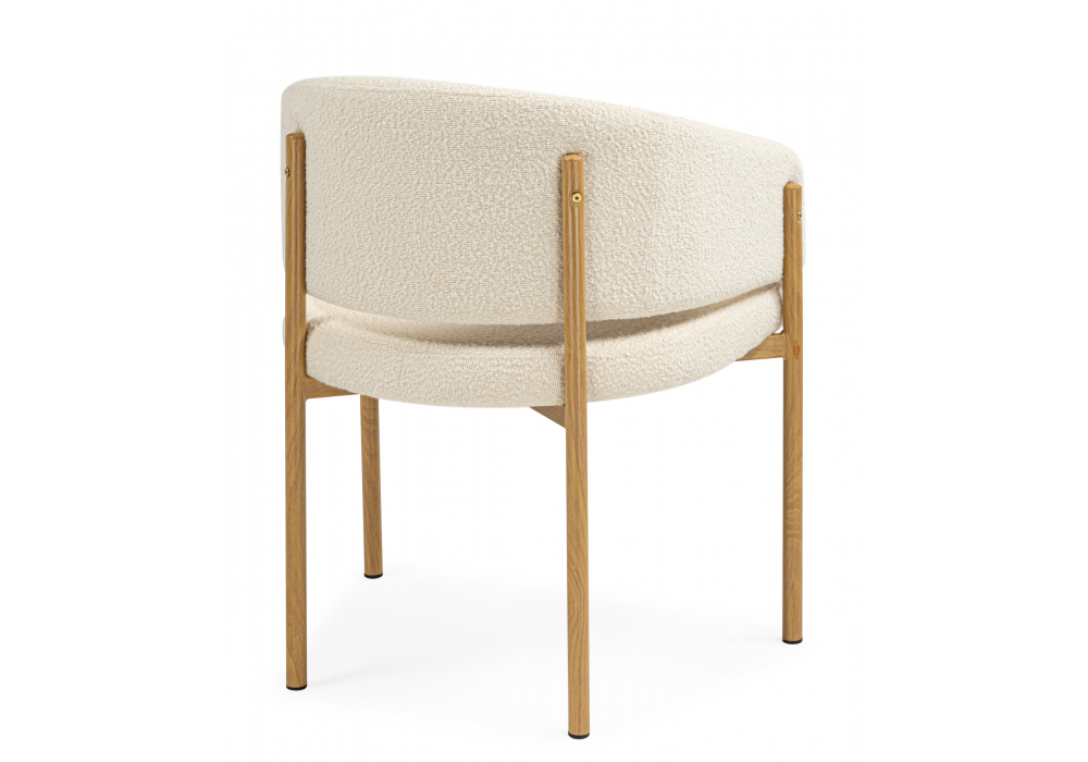 Стул на металлокаркасе Janin букле белый / цвет дерево