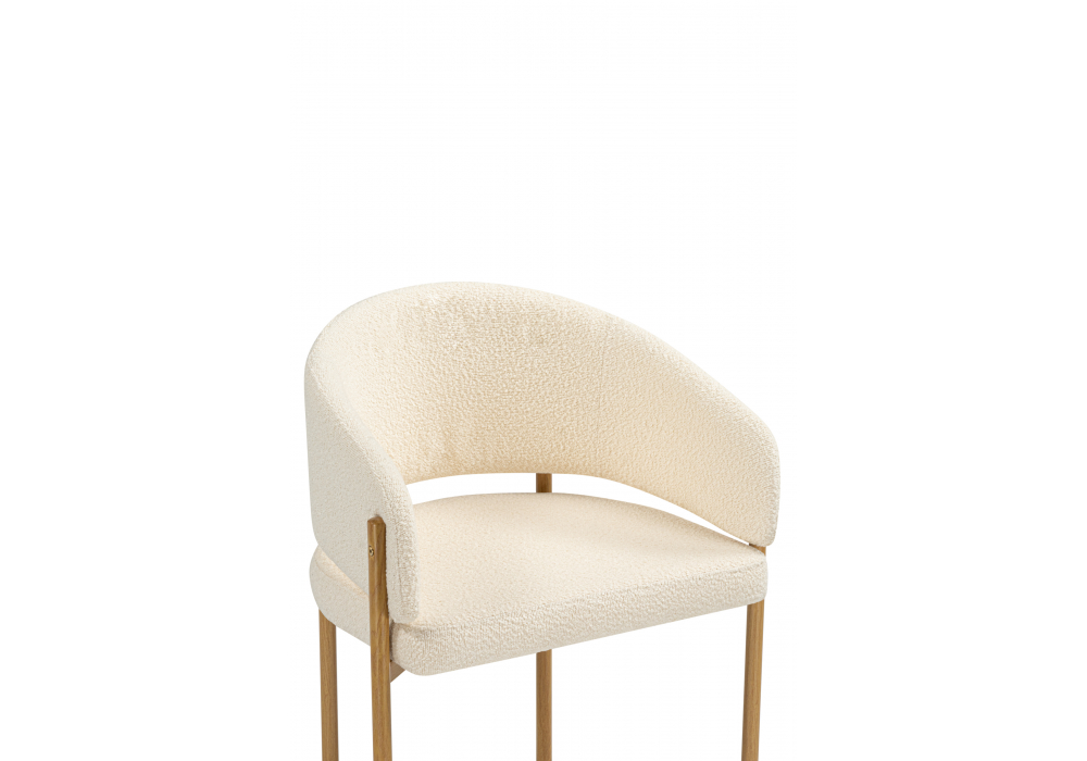 Стул на металлокаркасе Janin букле белый / цвет дерево