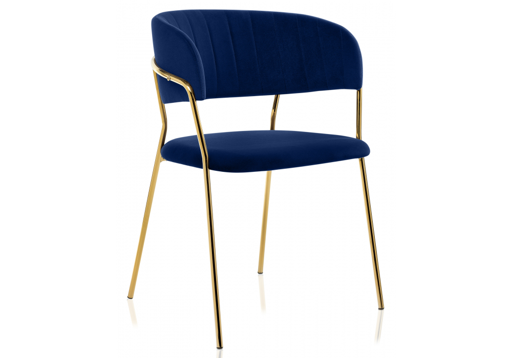 Стул на металлокаркасе Kamelia 1 dark blue / gold