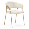 Стул на металлокаркасе Kamelia 1 white fabric / gold