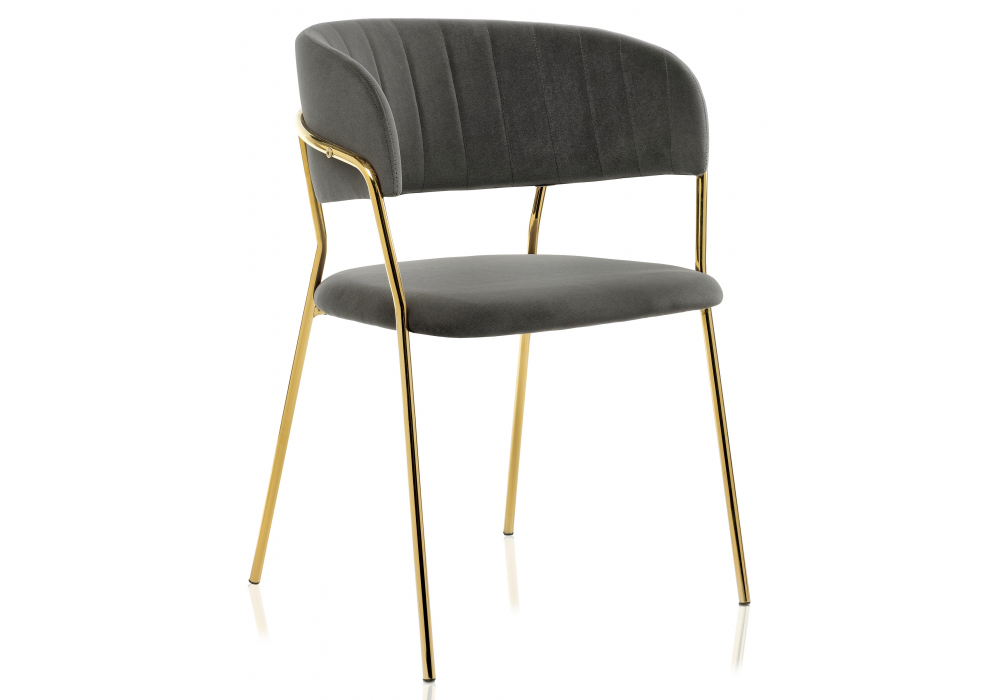 Стул на металлокаркасе Kamelia dark blue / gold