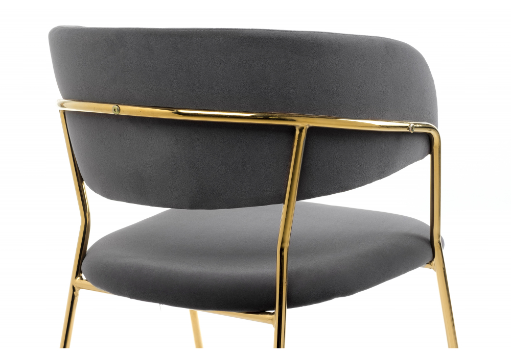Стул на металлокаркасе Kamelia dark blue / gold