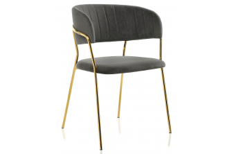 Стул на металлокаркасе Kamelia dark blue / gold