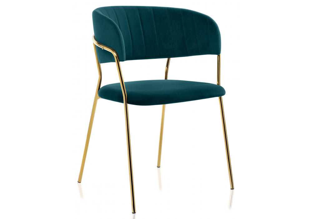 Стул на металлокаркасе Kamelia зеленый / золото