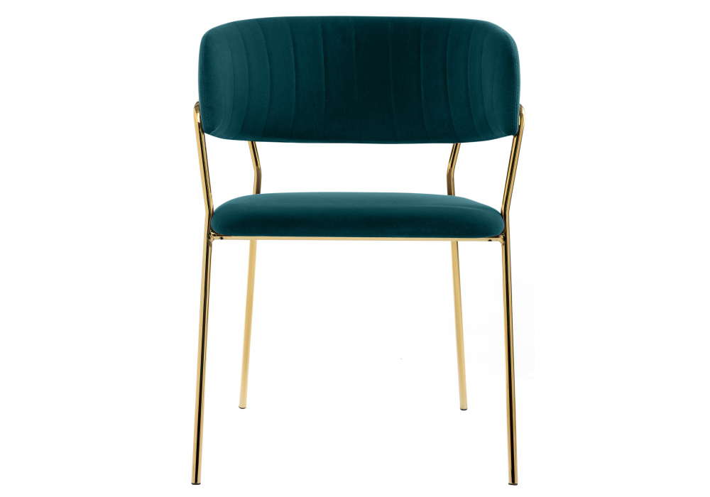 Стул на металлокаркасе Kamelia зеленый / золото