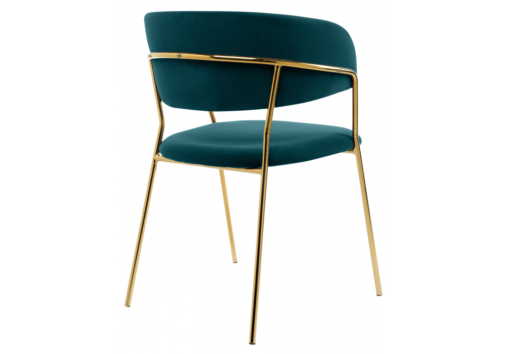 Стул на металлокаркасе Kamelia зеленый / золото