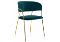 Стул на металлокаркасе Kamelia зеленый / золото
