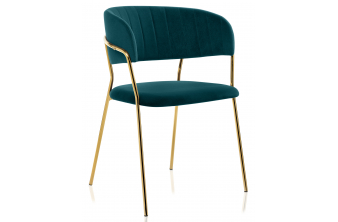 Стул на металлокаркасе Kamelia зеленый / золото