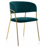Стул на металлокаркасе Kamelia зеленый / золото