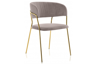 Стул на металлокаркасе Kamelia светло-фиолетовый / золотой