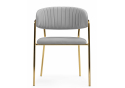 Стул на металлокаркасе Kamelia велюр светло-серый / золотой