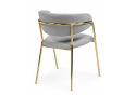 Стул на металлокаркасе Kamelia велюр светло-серый / золотой