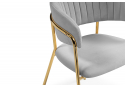 Стул на металлокаркасе Kamelia велюр светло-серый / золотой