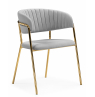Стул на металлокаркасе Kamelia велюр светло-серый / золотой
