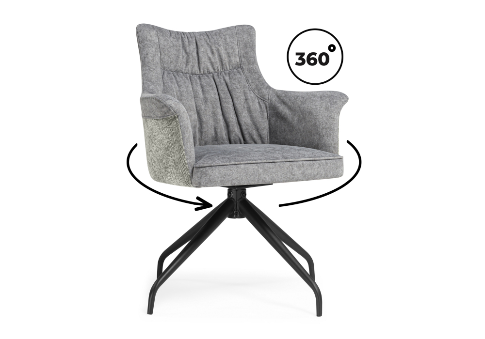 Стул на металлокаркасе Kaser 360 крутящийся grey / black
