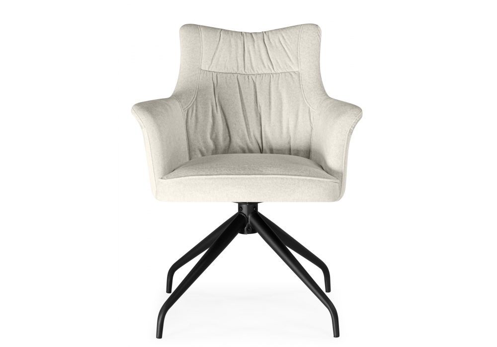 Стул на металлокаркасе Kaser 360 крутящийся ivory / black
