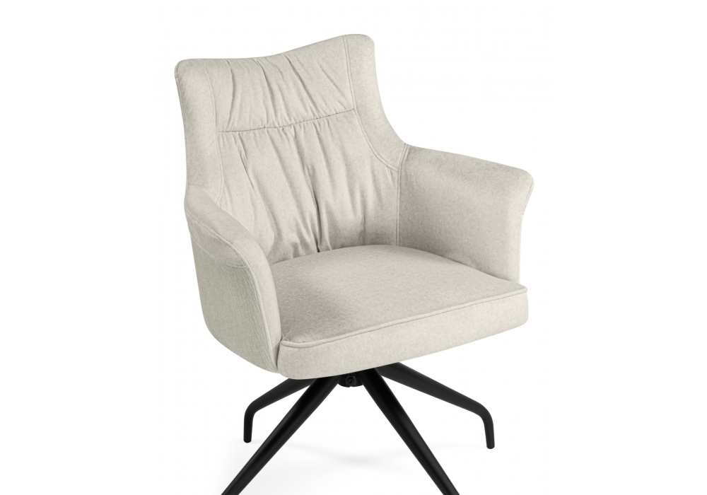 Стул на металлокаркасе Kaser 360 крутящийся ivory / black