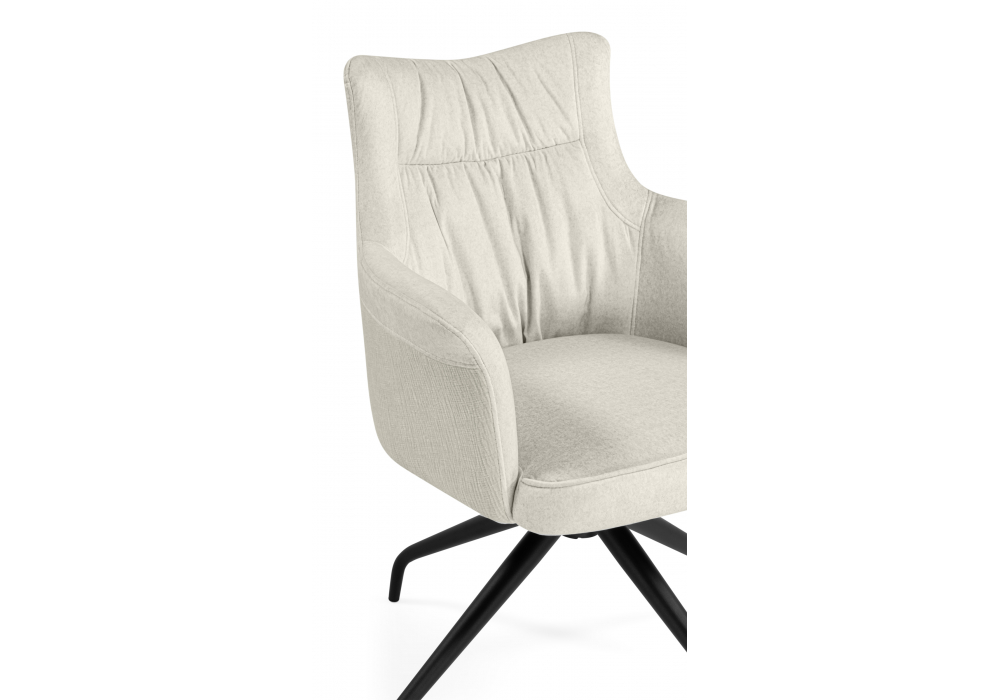 Стул на металлокаркасе Kaser 360 крутящийся ivory / black