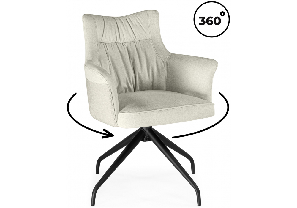 Стул на металлокаркасе Kaser 360 крутящийся ivory / black