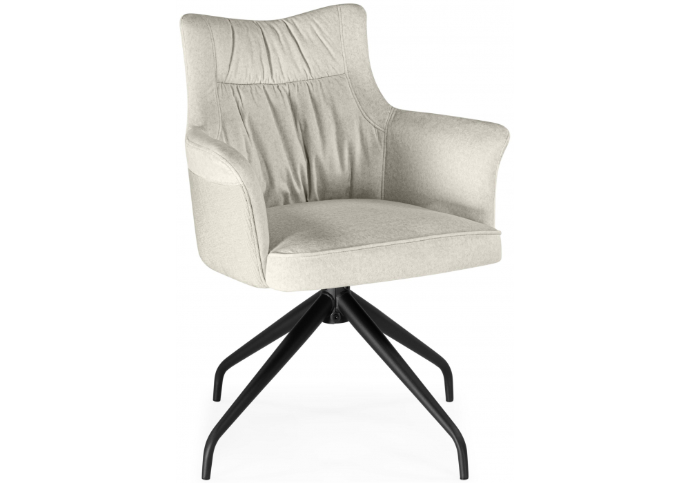 Стул на металлокаркасе Kaser 360 крутящийся ivory / black