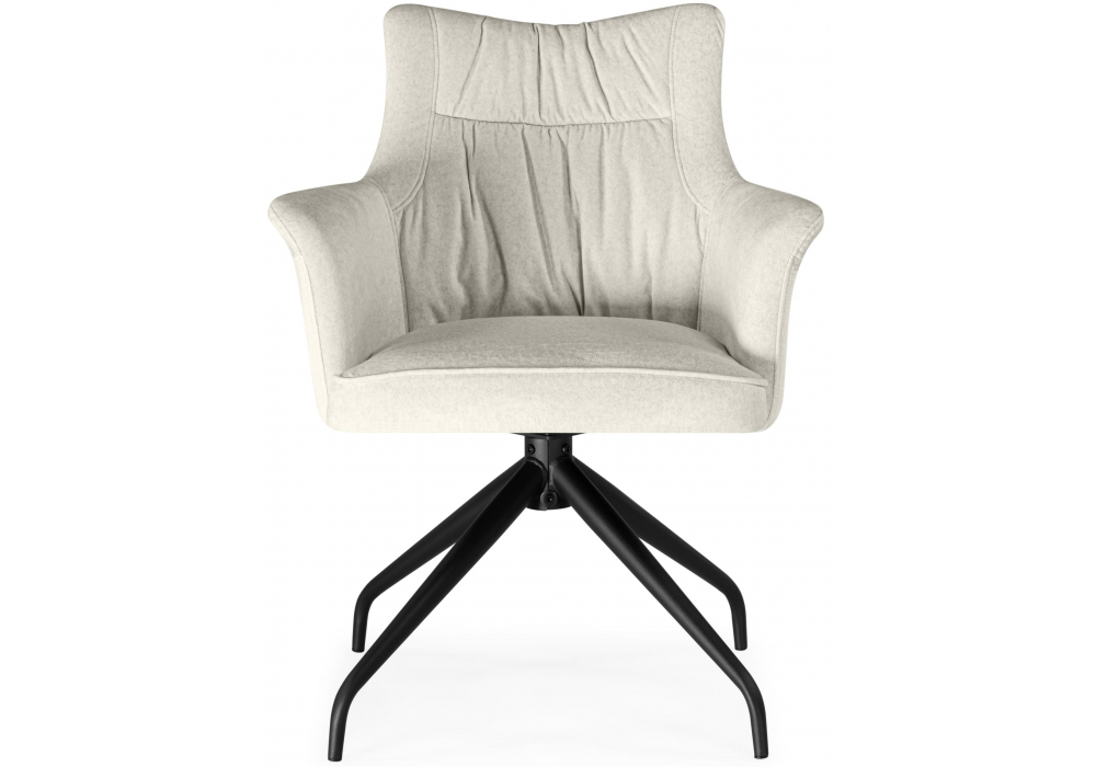 Стул на металлокаркасе Kaser 360 крутящийся ivory / black