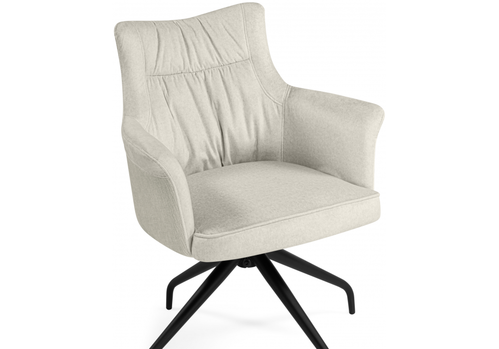 Стул на металлокаркасе Kaser 360 крутящийся ivory / black