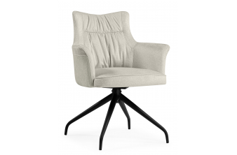 Стул на металлокаркасе Kaser 360 крутящийся ivory / black
