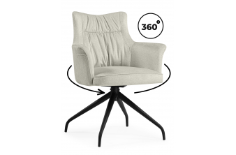 Стул на металлокаркасе Kaser 360 крутящийся ivory / black