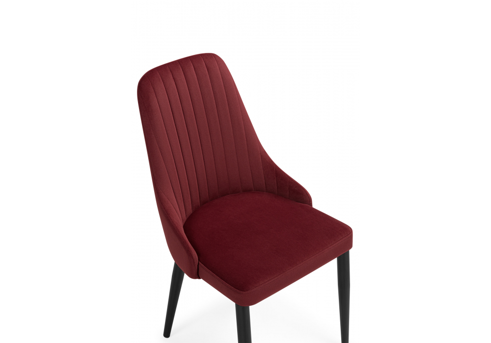 Стул на металлокаркасе Kora wine red / black