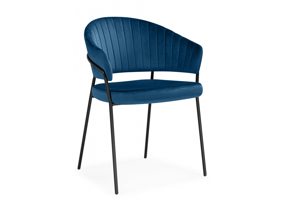 Стул на металлокаркасе Лео синий (H-58) / черный