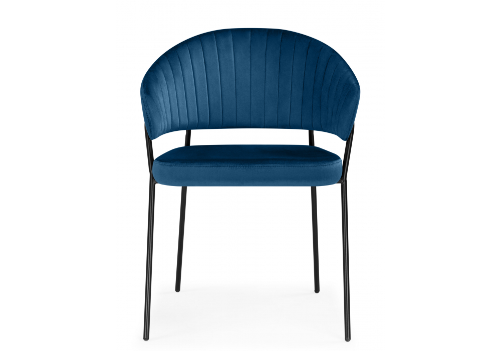 Стул на металлокаркасе Лео синий (H-58) / черный
