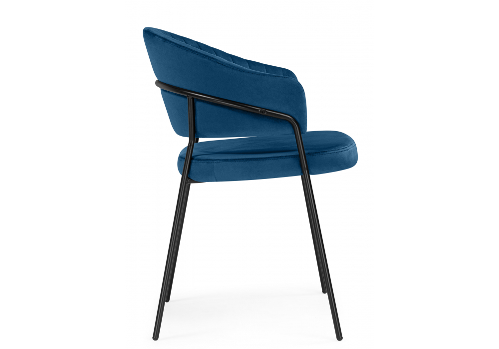 Стул на металлокаркасе Лео синий (H-58) / черный
