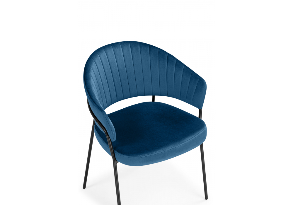 Стул на металлокаркасе Лео синий (H-58) / черный