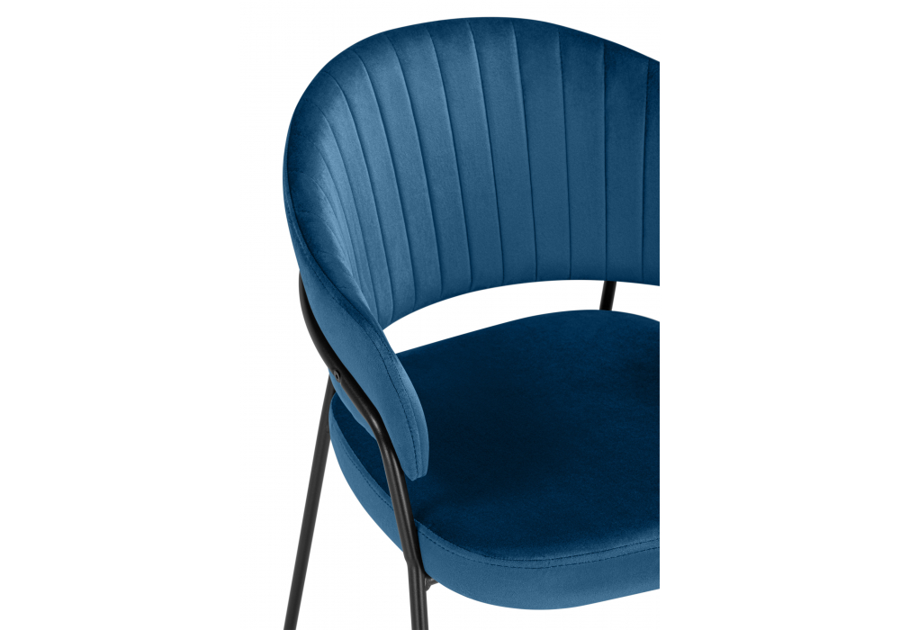 Стул на металлокаркасе Лео синий (H-58) / черный