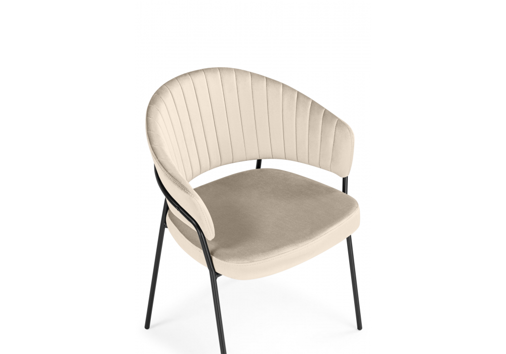 Стул на металлокаркасе Лео светло-бежевый (H-05) / черный