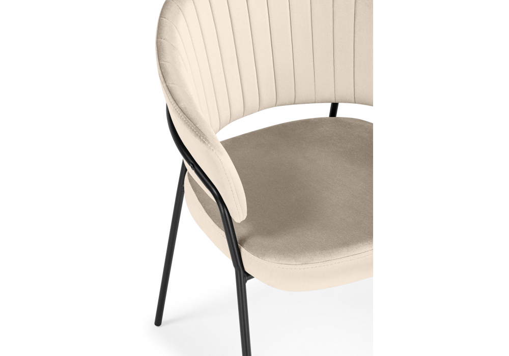 Стул на металлокаркасе Лео светло-бежевый (H-05) / черный