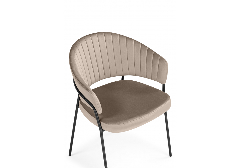 Стул на металлокаркасе Лео светло-коричневый (H-61) / черный